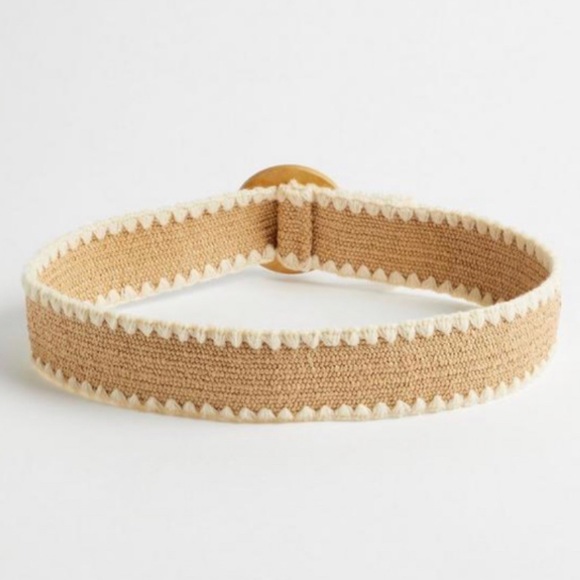 ๐ Raffia Stretch Belt 3 3X 22 24 NWT Torrid New! Tan Brown - Picture 3 of 5